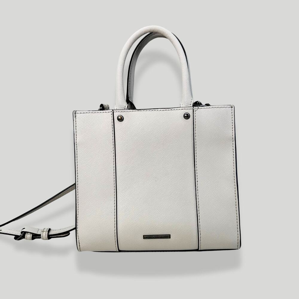 Rebecca Minkoff Womens Mini Satchel Crossbody Purse One Size White Leather